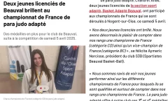 Deux jeunes licenciés de Beauval brillent au championnat de France de para judo adapté