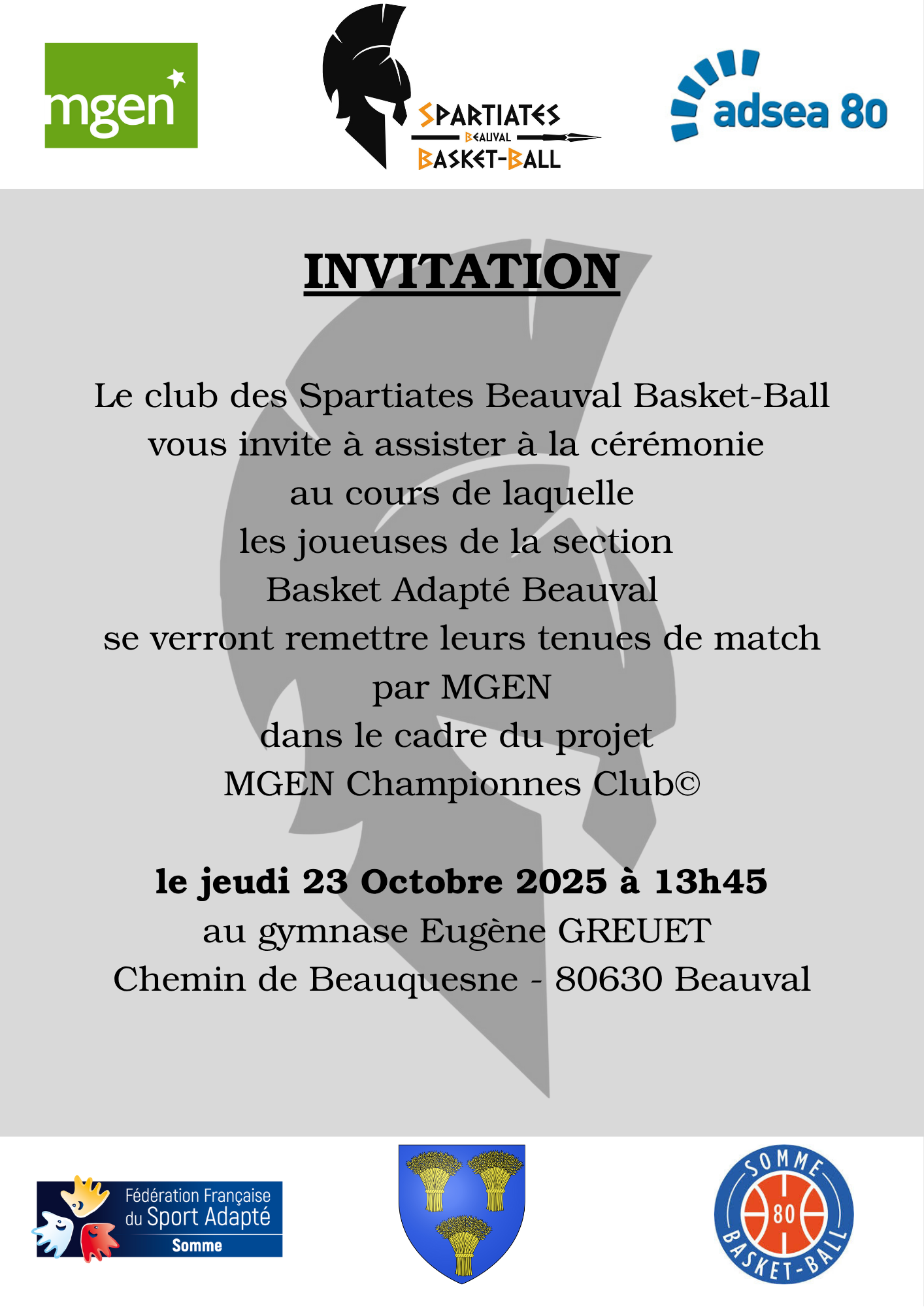 Cérémonie de remise de tenues de match